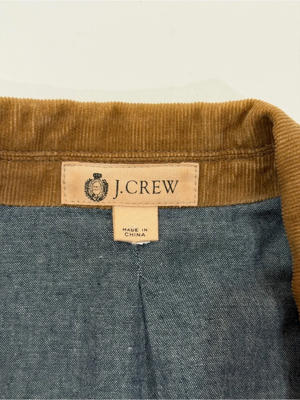 JCrew Ludlow Mens L Corduroy Blazer Tan Camel Brown Sport Coat Jacket Unlined